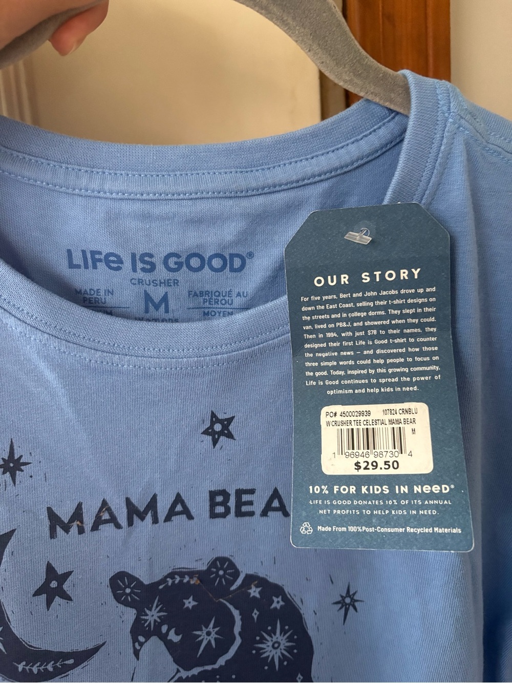 NEW Life Is Good M Medium Mama Bear Graphic Short Sleeve Crusher Crewneck Shirt - Picture 5 of 7